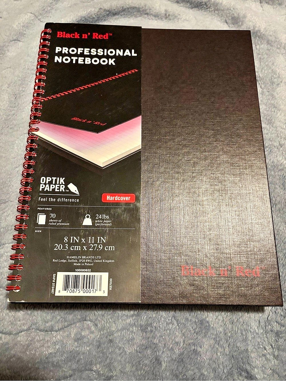 Black n' Red Professional Notebook Optik Paper Hardcover 8 x 11 in K67030. NEW!